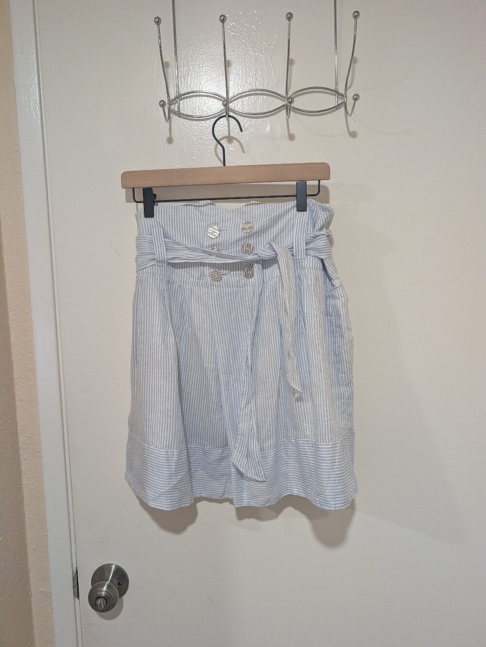 See By Chloe Blue Striped Mini Skirt